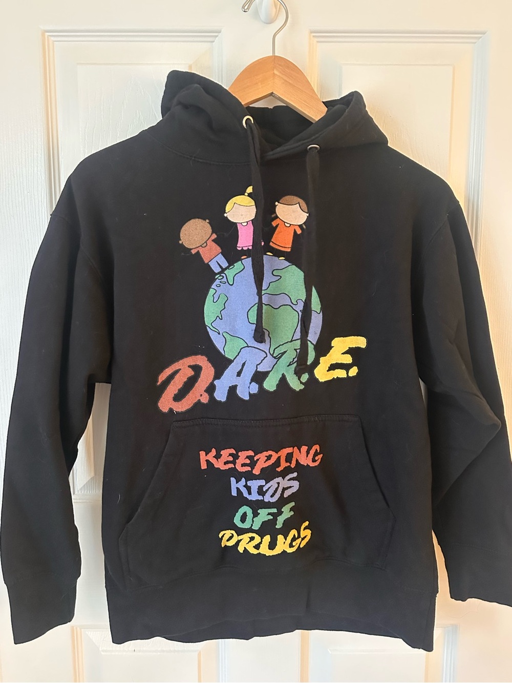 D.A.R.E. Black Pullover Hoodie with White Logo